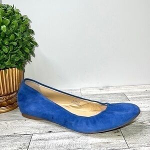 J. Crew Women’s Cece Suede Ballet Flat Made in Italy in Cobalt Blue Size 6.5